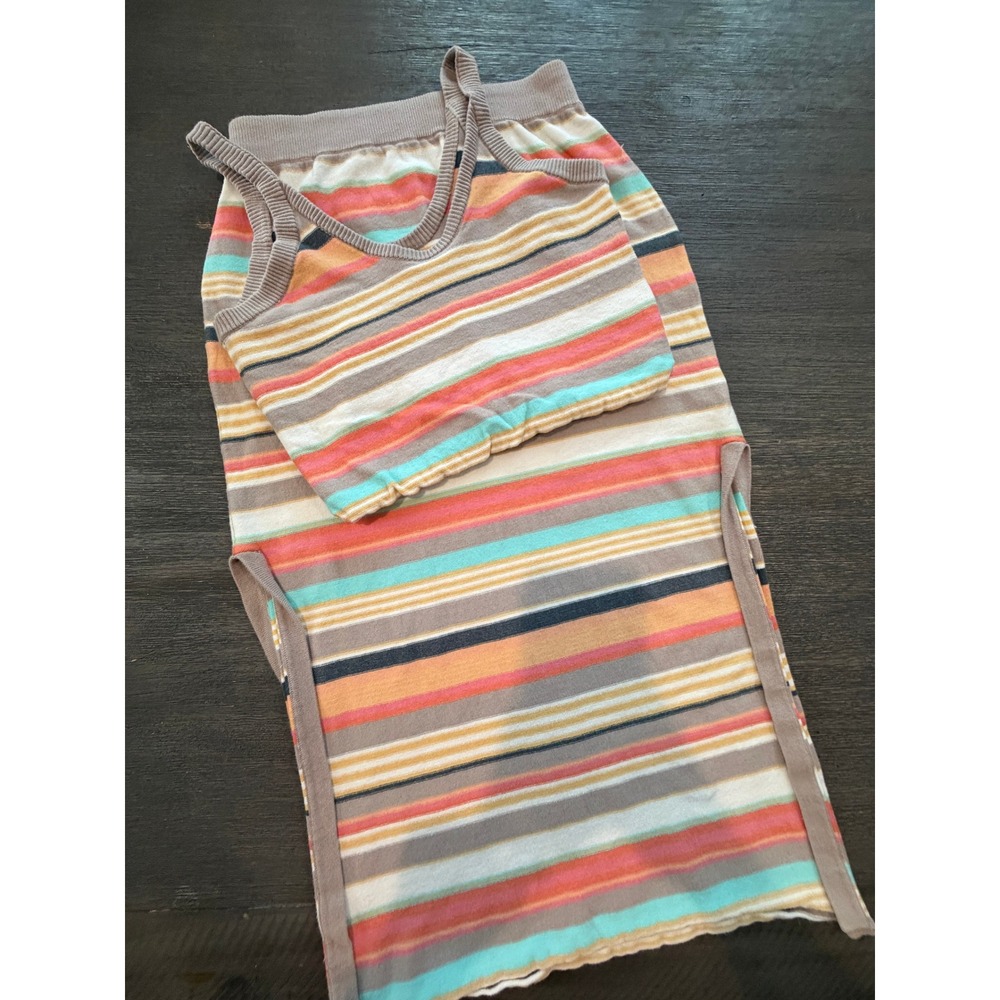 O'Neill Striped Knit Skirt Set Womens Small Multi-Color Striped‎